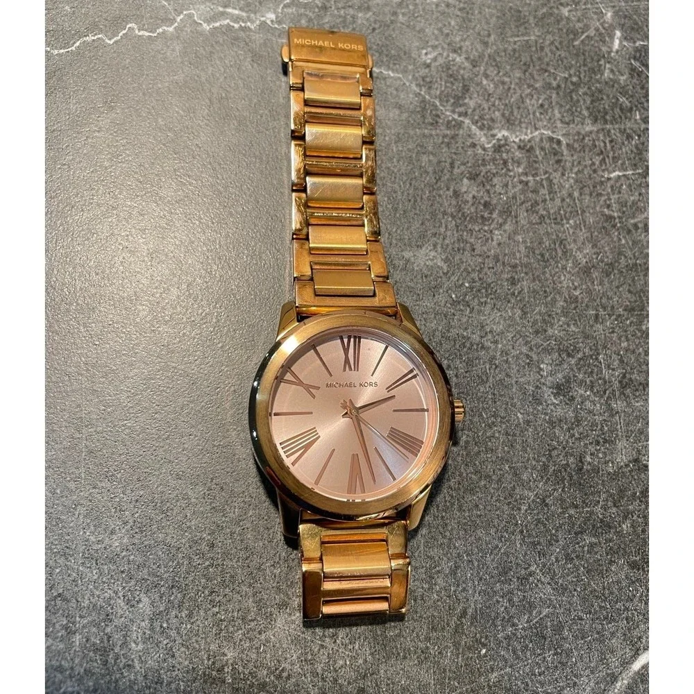 Ladies Copper/Rose Gold Tone Michael Kors Watch with Box - New Battery